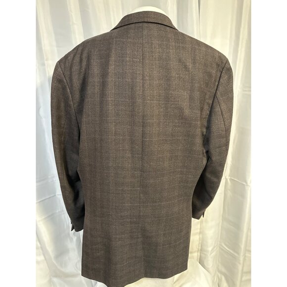 Calvin Klein Mens Wool Suit Jacket Blazer 44R Dark Brown With Notch Lapel & Butt - Picture 8 of 9
